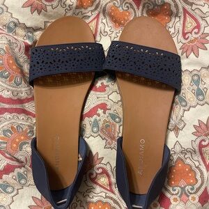 Aldo Blue Sandals Elegant Laser-Cut Design
